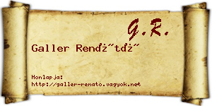 Galler Renátó névjegykártya